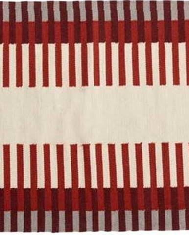 Béžovo-červený koberec Hübsch Sarah, 80 x 200 cm