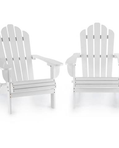 Blumfeldt Vermont, set zahradních židlí, 2 ks, adirondack, 73 x 88 x 94 cm, sklopitelné, bílé