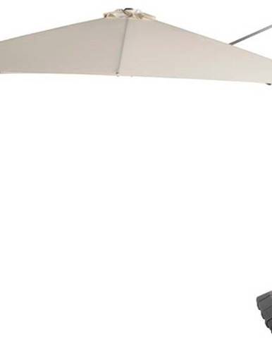 Béžový závěsný čtvercový slunečník Hartman Deluxe, 300 x 300 cm