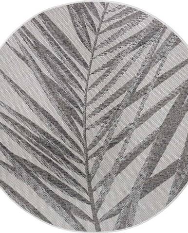 Šedo-béžový venkovní koberec NORTHRUGS Palm, ø 160 cm