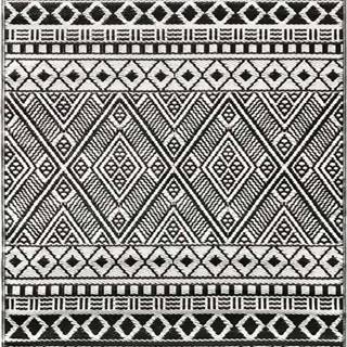 Černo-bílý venkovní koberec Green Decore Relic, 90 x 150 cm
