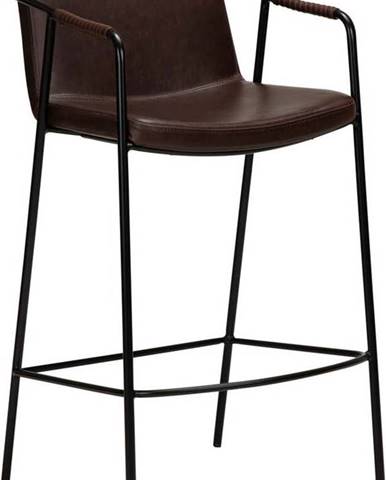 Tmavě hnědá barová židle z imitace kůže DAN-FORM Denmark Boto, výška 95 cm