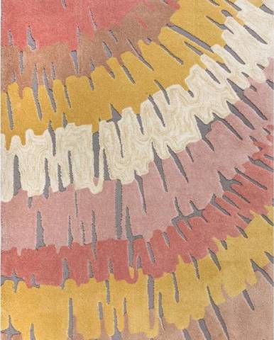 Růžovo-žlutý koberec Flair Rugs Woodgrain, 160 x 230 cm