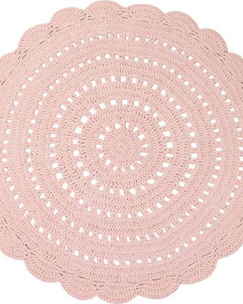 Nattiot Růžový ručně háčkovaný koberec z bavlny Nattiot Alma, ø 120 cm