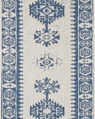 Modro-krémový venkovní koberec NORTHRUGS Duque, 80 x 250 cm