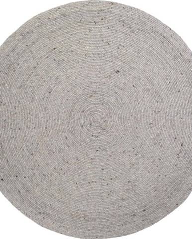 Šedý ručně vyrobený koberec ze směsi vlny a bavlny Nattiot Neethu, ø 140 cm