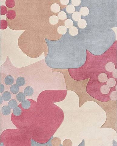 Šedo-růžový koberec Flair Rugs Retro Floral, 160 x 230 cm