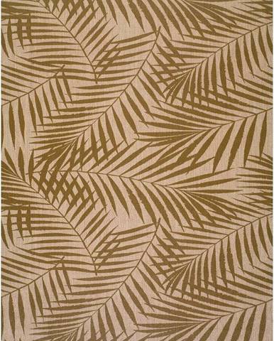 Hnědo-béžový venkovní koberec Universal Palm, 100 x 150 cm