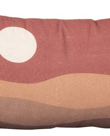 Hnědo-červený bavlněný polštář PT LIVING Clay Sunset, 50 x 30 cm