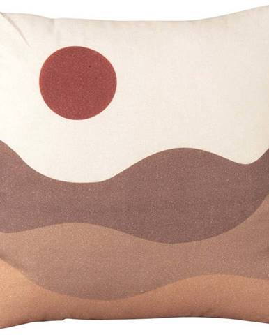 Hnědo-béžový bavlněný polštář PT LIVING Sand Sunset, 45 x 45 cm