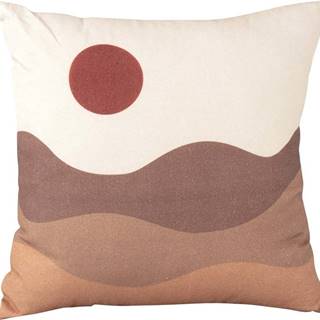 Hnědo-béžový bavlněný polštář PT LIVING Sand Sunset, 45 x 45 cm