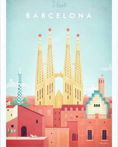 Plakát Travelposter Barcelona, A3
