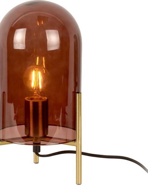 Leitmotiv Hnědá skleněná stolní lampa Leitmotiv Bell, výška 30 cm