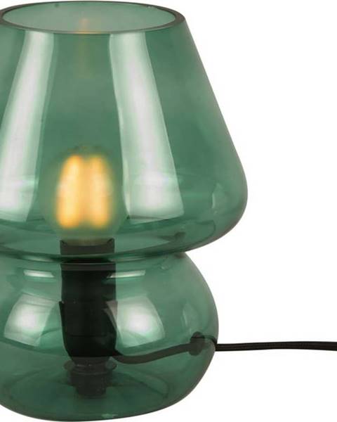 Leitmotiv Tmavě zelená skleněná stolní lampa Leitmotiv Glass, výška 18 cm