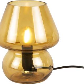 Hořčicově žlutá skleněná stolní lampa Leitmotiv Glass, výška 18 cm