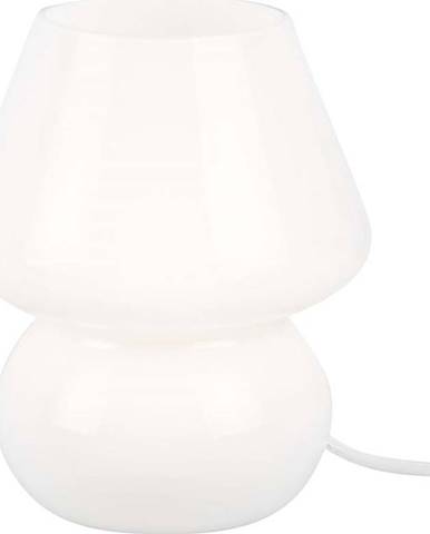 Bílá skleněná stolní lampa Leitmotiv Glass, výška 18 cm