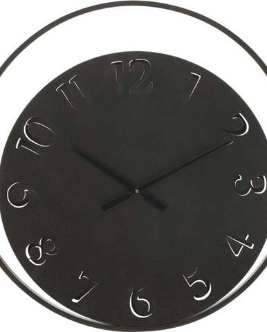 Černé nástěnné hodiny Mauro Ferretti Circle, ⌀ 60 cm