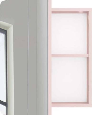 Růžová nástěnná koupelnová skříňka se zrcadlem Tom Tailor for Tenzo Color Bath