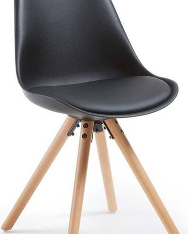Černá židle s bukovými nohami Bonami Essentials Lumos