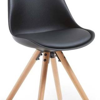 Černá židle s bukovými nohami Bonami Essentials Lumos