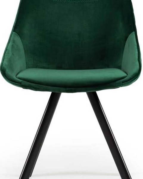 Tenzo Zelená jídelní židle se sametovým povrchem Tenzo Ritz