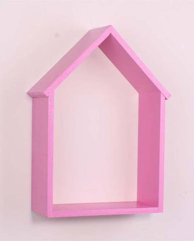 Růžová dřevěná nástěnná polička North Carolina Scandinavian Home Decors House