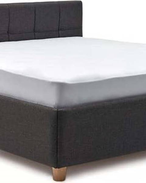 ProSpánek Tmavě šedá dvoulůžková postel s úložným prostorem ProSpánek Leda, 180 x 200 cm