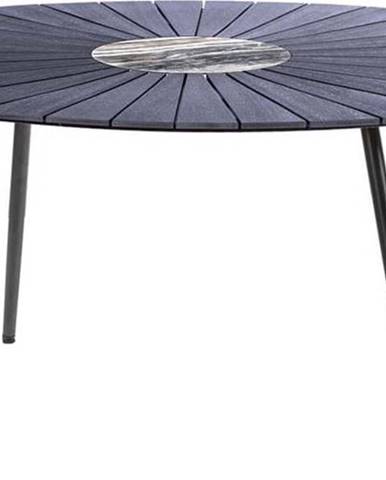 Černý zahradní stůl s artwood deskou a kameným středem Bonami Selection Marienlist, 190 x 115 cm