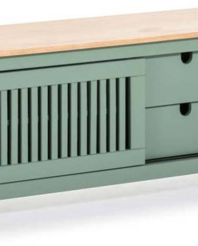 Zelený dřevěný TV stolek Marckeric Bruna