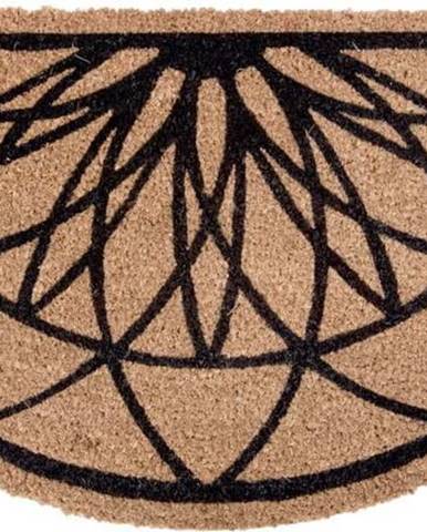 Hnědo-černá půlkruhová rohožka z kokosového vlákna PT LIVING Fairytale coir