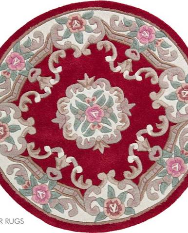 Červený vlněný koberec Flair Rugs Aubusson, ⌀ 120 cm