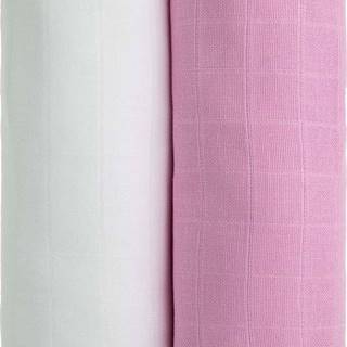 Sada 2 bavlněných osušek v bílé a růžové barvě T-TOMI Tetra, 90 x 100 cm