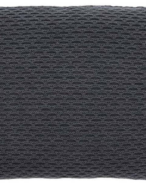 Tmavě šedý polštář ze směsi bavlny a vlny Södahl Wave Knit, 40 x 60 cm