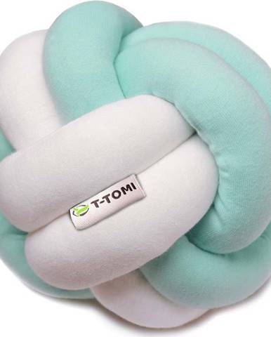 Zeleno-bílý bavlněný pletený míč T-TOMI, ø 20 cm
