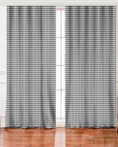 Sada 2 černo-bílých závěsů s příměsí bavlny Minimalist Home World, 140 x 260 cm