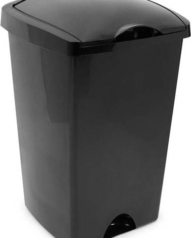 Černý odpadkový koš s vyklápěcím víkem Addis, 38 x 34 x 59 cm