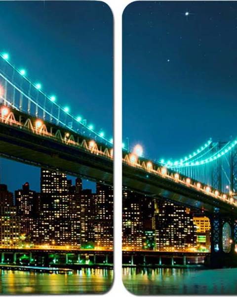 WENKO Sada 2 skleněných krytů na sporák Wenko Brooklyn Bridge, 52 x 30 cm