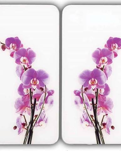 Sada 2 skleněných krytů na sporák Wenko Orchid, 52 x 30 cm