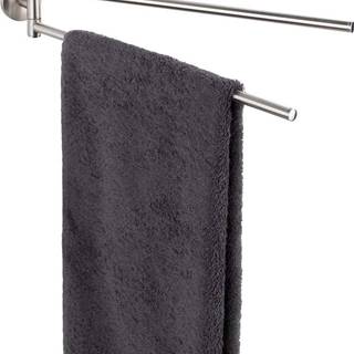 Nástěnný držák s 2 rameny na ručníky z matného nerezového kovu Wenko Cuba