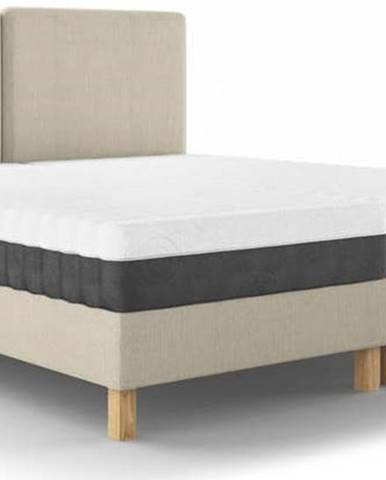 Béžová dvoulůžková postel Mazzini Beds Lotus, 180 x 200 cm