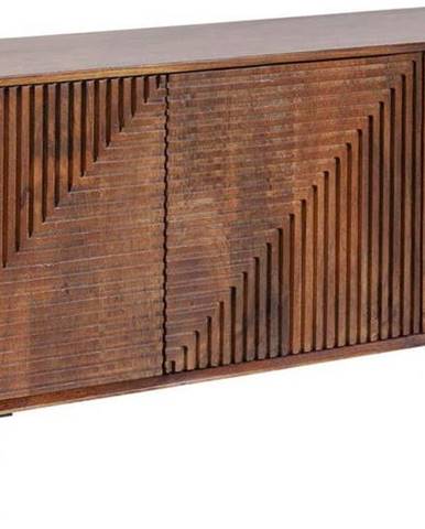 Komoda z mangového dřeva Kare Design Grooves, šířka 164 cm