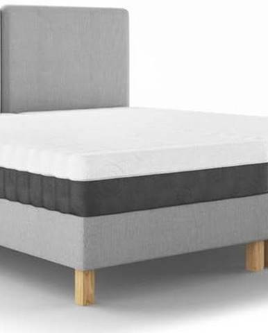 Světle šedá dvoulůžková postel Mazzini Beds Lotus, 140 x 200 cm