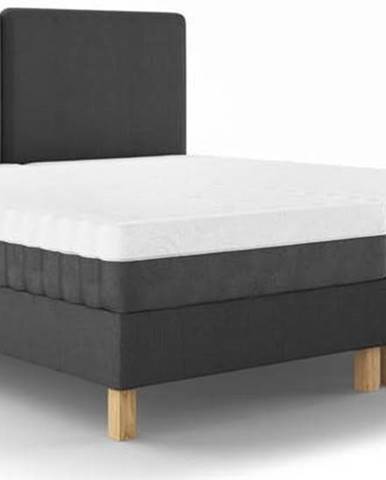 Tmavě šedá dvoulůžková postel Mazzini Beds Lotus, 160 x 200 cm