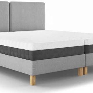 Světle šedá dvoulůžková postel Mazzini Beds Lotus, 160 x 200 cm
