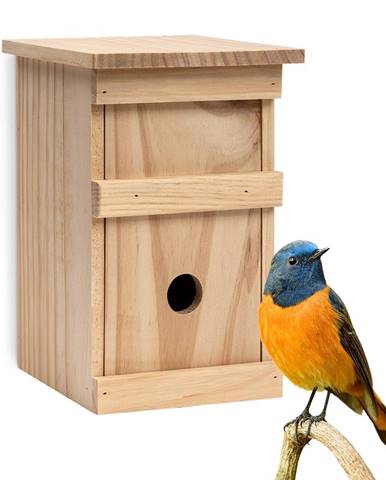 Blumfeldt Ptačí budka pro ptáky hnízdící v dírách, neošetřené dřevo, závěsné očko, předmontovaná