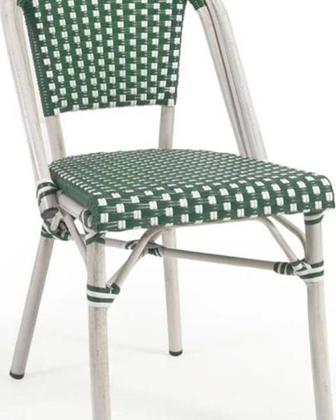Kave Home Zeleno-bílá venkovní židle Kave Home Marilyn
