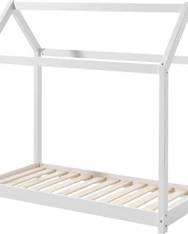 Bílá dětská domečková postel Vipack Cabane, 70 x 140 cm
