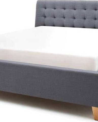 Šedá čalouněná dvoulůžková postel 180x200 cm Lucca – Meise Möbel