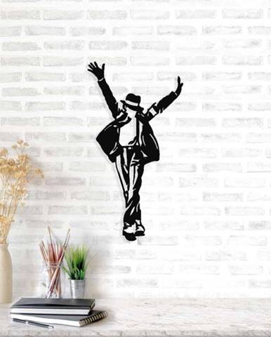 Černá kovová nástěnná dekorace Michael Jackson, 36 x 69 cm