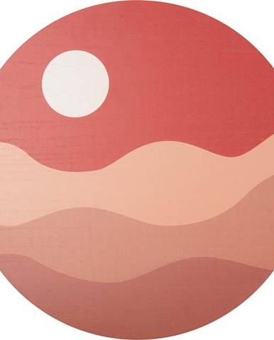 Hnědo-červený nástěnný obraz PT LIVING Clay Sunset, ø 40 cm